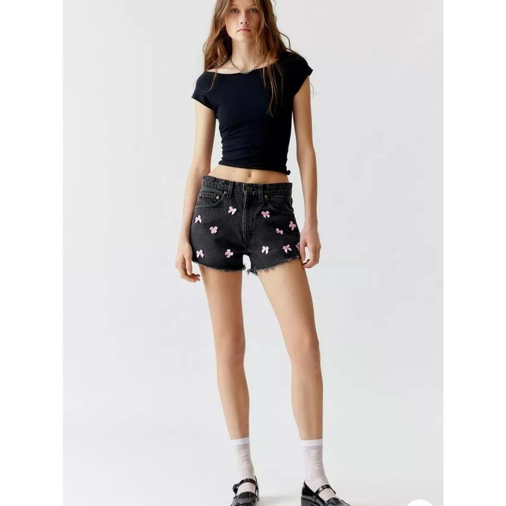 Urban Renewal Remade Bow Denim Short Sz Med